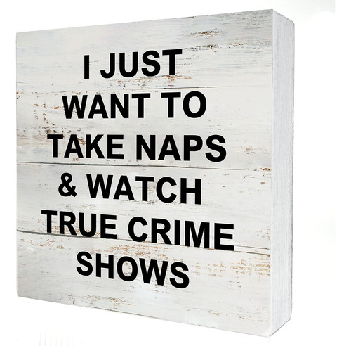 Cartel De Madera Con Texto En Inglés «true Crime Fan Gifts I