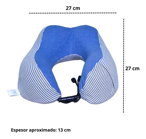 Cojín Para Cuello Modelo Rayado Ajustable Para Viajes Largos