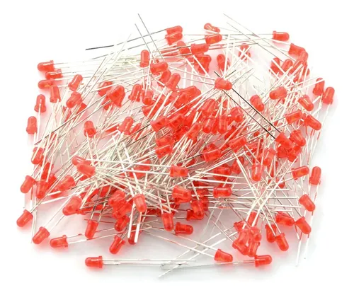 50 X Leds 3mm Rojos Diodos Redondos Arduino Luz Alto Brillo