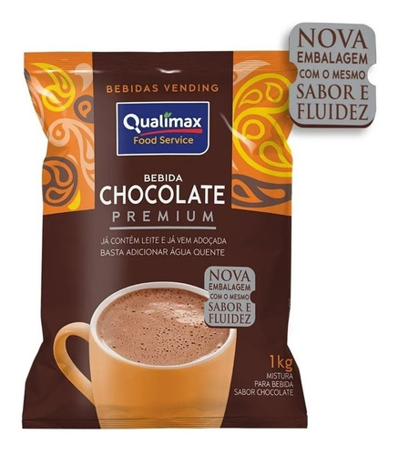 Bebida Chocolate Premium Em Pó Qualimax Vending 1kg