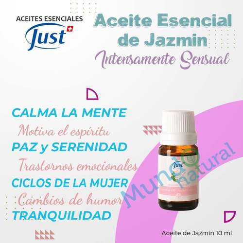 Imagen 2 de 8 de Swiss Just Original Aceite De Jazmín Aumenta Libido Y Pasión