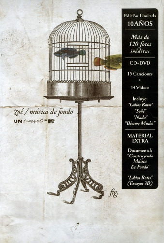 Zoe - Musica De Fondo Mtv Unplugged - Disco Cd + Dvd + Libro
