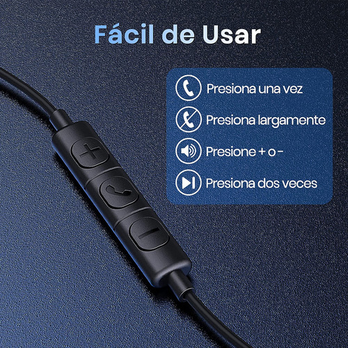 Audifonos Manos Libres Auriculares Con Microfonos In-ear Earbuds Accesorios Para Celulares 1hora Negro