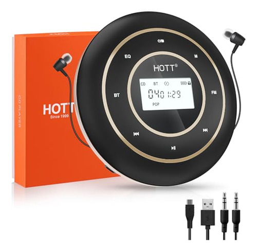 Cd Player Porttil Hott C105: Fm, Recargable Y Compacto
