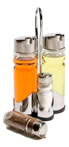 Combo X10 Set Aceitera Vinagrera Vidrio Con Saleros De Mesa