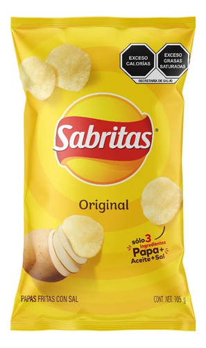 4 Pack Papas Fritas Original Sal Sabritas 105