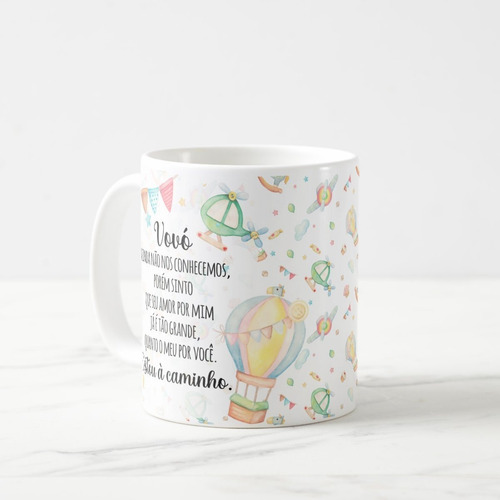 Caneca Personalizada Anuncio De Gravidez Estou Chegando Vovó