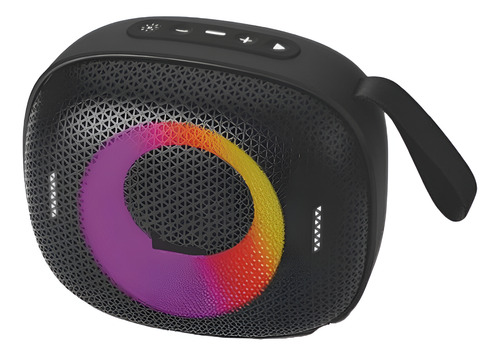 Parlante Bluetooth Rgb Leds Radio Portatil Recargable Usb Negro