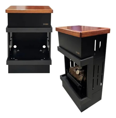 Hogar Metalico Kamin Kompakt Frontal Con Fogon Super Alpino Classic 6500 Cal A Gas