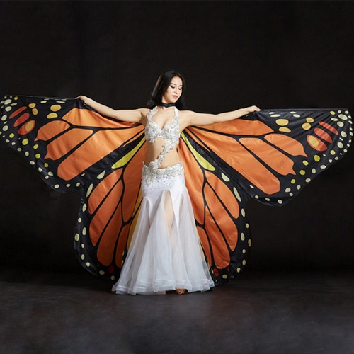 M Para / Traje De Danza Del Vientre Egipcio Con Alas De