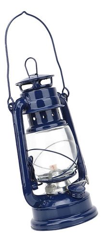 Farol Azul De Queroseno Vintage Con Aceite De Hierro, Decora