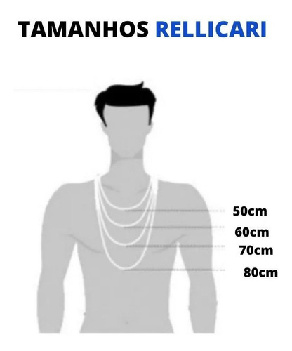 Imagem 5 de 7 de Correntinha Rellicari Masculina Elo 3 Em 1 Aço 50 Cm T005