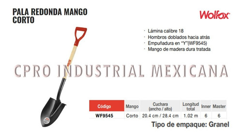 Pala Redonda Mango Corto Mango De Madera T