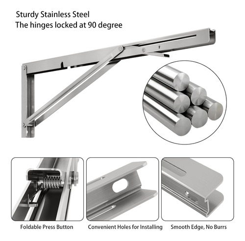 Soportes De Estante Plegables De 18 Pulgadas, Soporte D...