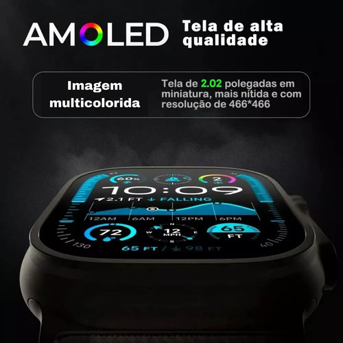 Smartwatch Amax Ultra Relógio Inteligente Com 2 Pulseiras