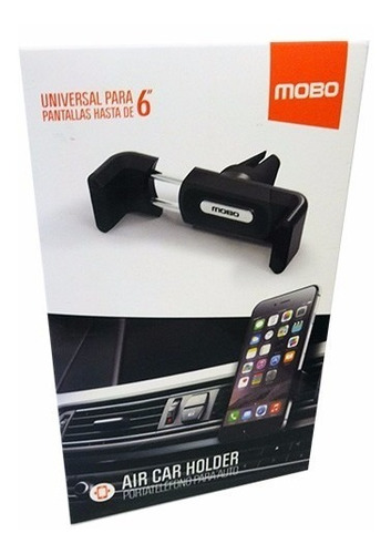 Imagen 2 de 3 de Soporte Universal Para Aire De Coche Hasta 6 Pulgadas Negro