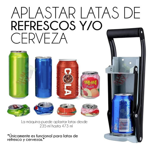 Trituradora De Latas De Aluminio De 355 Y 473 Ml Para Recicl