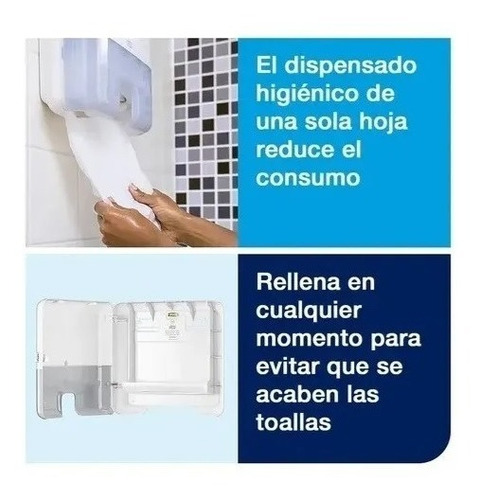 Imagen 5 de 10 de Dispensador Toalla Interfoliada Tork Elevation Blanco +carga