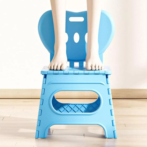 Taburete Plegable, Infantil, Taburete Portátil. Azul