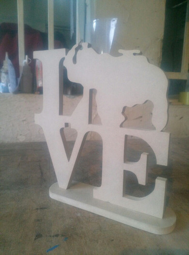 Imagen 2 de 6 de Bello Love Venezuela En Mdf Listo Para Pintar 20x20