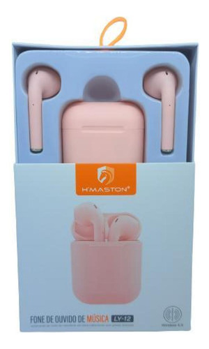 Fone De Ouvido I12 Tws Bluetooth Com Touch H'maston - Rosa