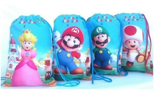 20 Mochilas/ Sacolas/ Bolsas  Mario  Tam 25x35 Cm