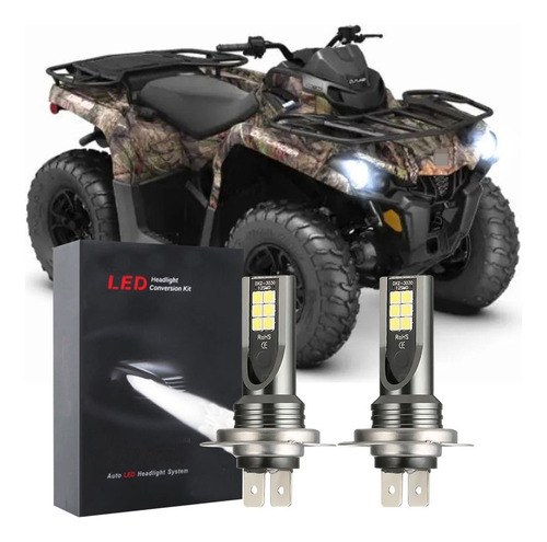 Kit De 2 Focos Led H4 Para Can Am Outlander 450 [u]