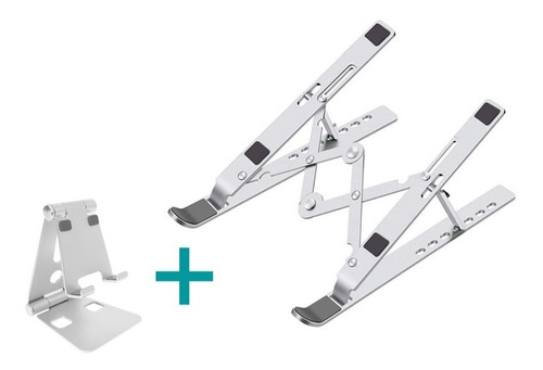 Kit Soporte Base Para Notebook + Soporte Para Celular Tablet