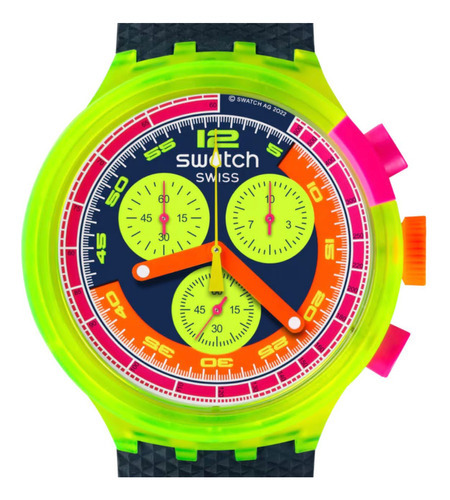 Reloj Swatch Sb06j100 Unisex Color de la correa Azul marino Color del bisel Verde lima Color del fondo Azul marino