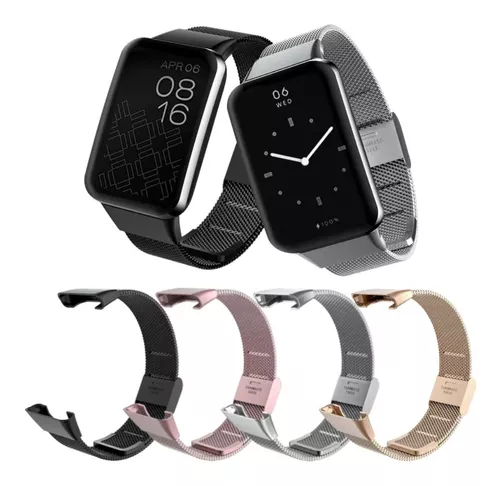 Correa de Cuero Para Xiaomi Mi Band 5 con Marco Metal Diseño - IziStore Peru