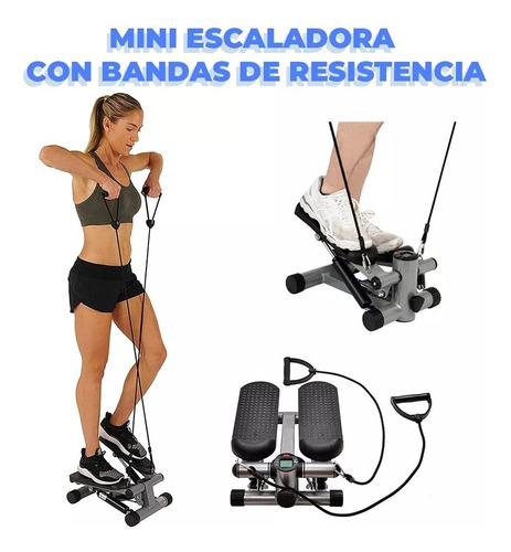 Mini Escaladora C Bandas D Resistencia Portatil Pantalla Lcd