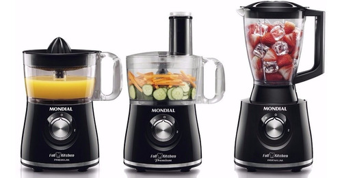 Mondial - Multiprocesador Negro Y Acero Inox Nmp08 Bigsale