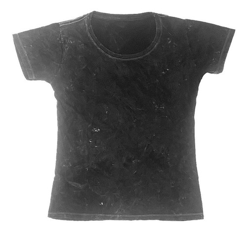 Imagem 4 de 10 de Camiseta Estonada E Marmorizada Preta Lisa Kit De 20 Peças