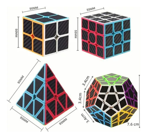 Paquete 4 Cubos Moyu Megaminx Pyraminx Skewb 2x2 3x3