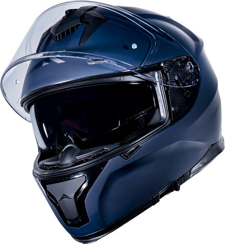 Capacete Com Viseira Solar Norisk Strada Monocolor Cor Azul Fosco Tamanho do capacete 62/XL