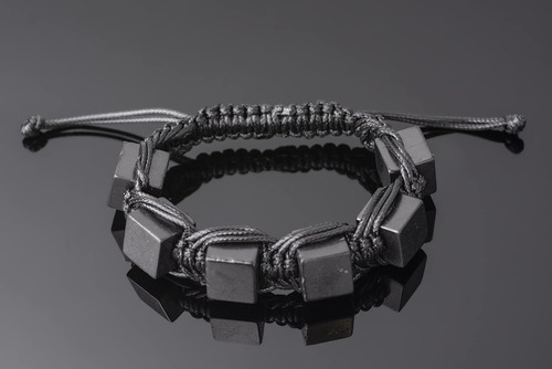 Pulsera De Shungit Keled Rocks Arachne Black Para Conexión A