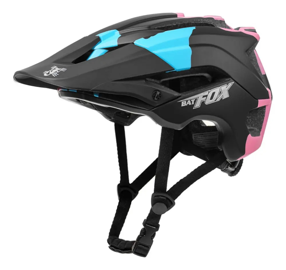 Casco De Bicicleta De Montaña Ultraligero Batfox Color Negro-azul Talla L(56-62cm)