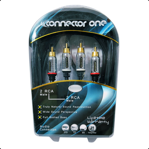 Cabo Rca 10 Mt 2x2 Áudio Estéreo Conectores Banhados Ouro