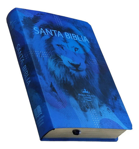 Biblia Reina Valera 1960 Letra Grande Leon Celeste Azul