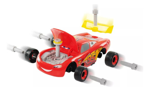 Disney Cars Rayo Mcqueen Armable Construye Race Ready Color Rojo