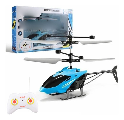 Helicóptero de juguete RC con mando a distancia e inducción, color azul