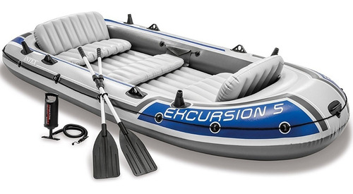 Bote Gomón Inflable Intex Excursion 5 Set Remos + Accesorios