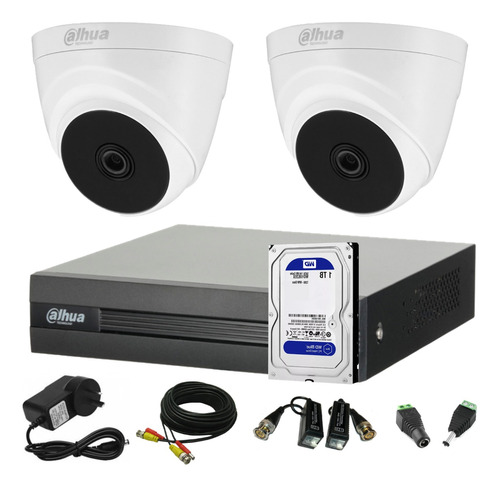 Kit Seguridad Dahua Full Hd 4 Ch+ 2 Domos Interior+ Disco 