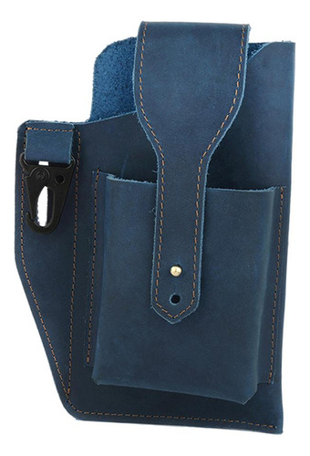 Funda De Cuero Para Teléfono Para Cinturón, Bolso Con Azul