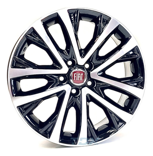 01 Roda Fiat Toro Ranch Aro 18 5x110 (1 Uni)+bico P/ Sensor Cor Preto Com Diamantado