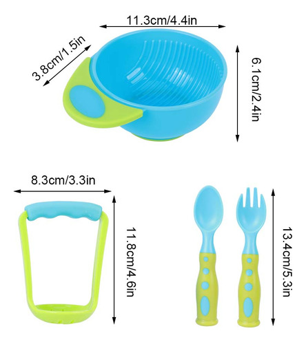 Cucharas Para Alimentar A Bebés, 4 Unidades, Machacador De A