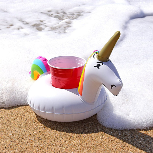 Sostenedor De La Bebida Gofloats Inflable Del Unicornio (3 P
