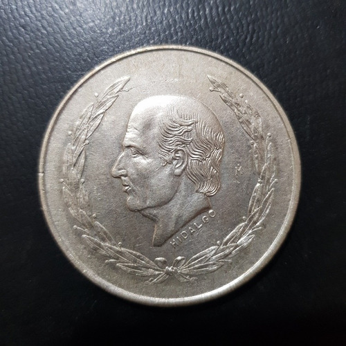 Moneda Antigüa Hidalgo 5 Pesos, Año 1953 Plata 0.720