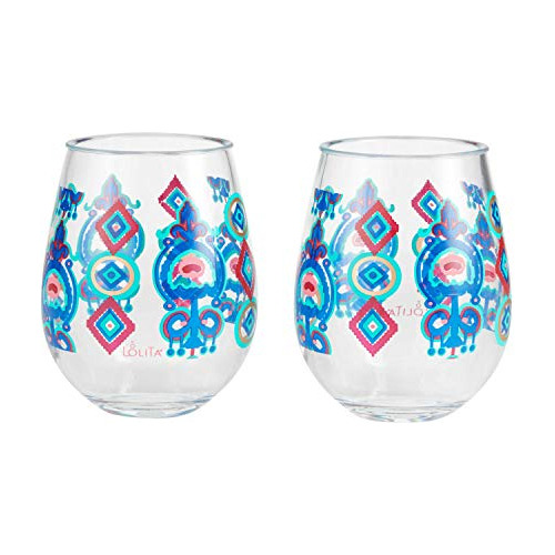 Designs By Lolita Flying Carpet Acrylic Stemless Wine Glasse