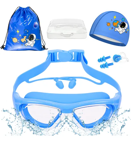 Kit Touca Óculos Natação Piscina Infantil Crianças Desenhos